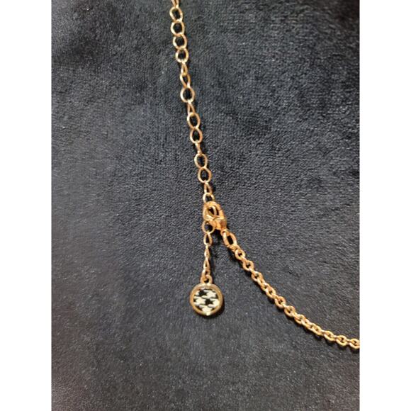 Women's Desigual Statement Necklace Black Gold Teardrop Bib Design Lobster Clasp - Picture 6 of 8